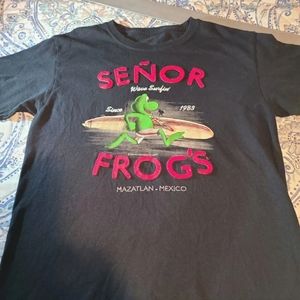 Senor Frogs  graphic t-shirt women  large black 30th anniversary mazatlan